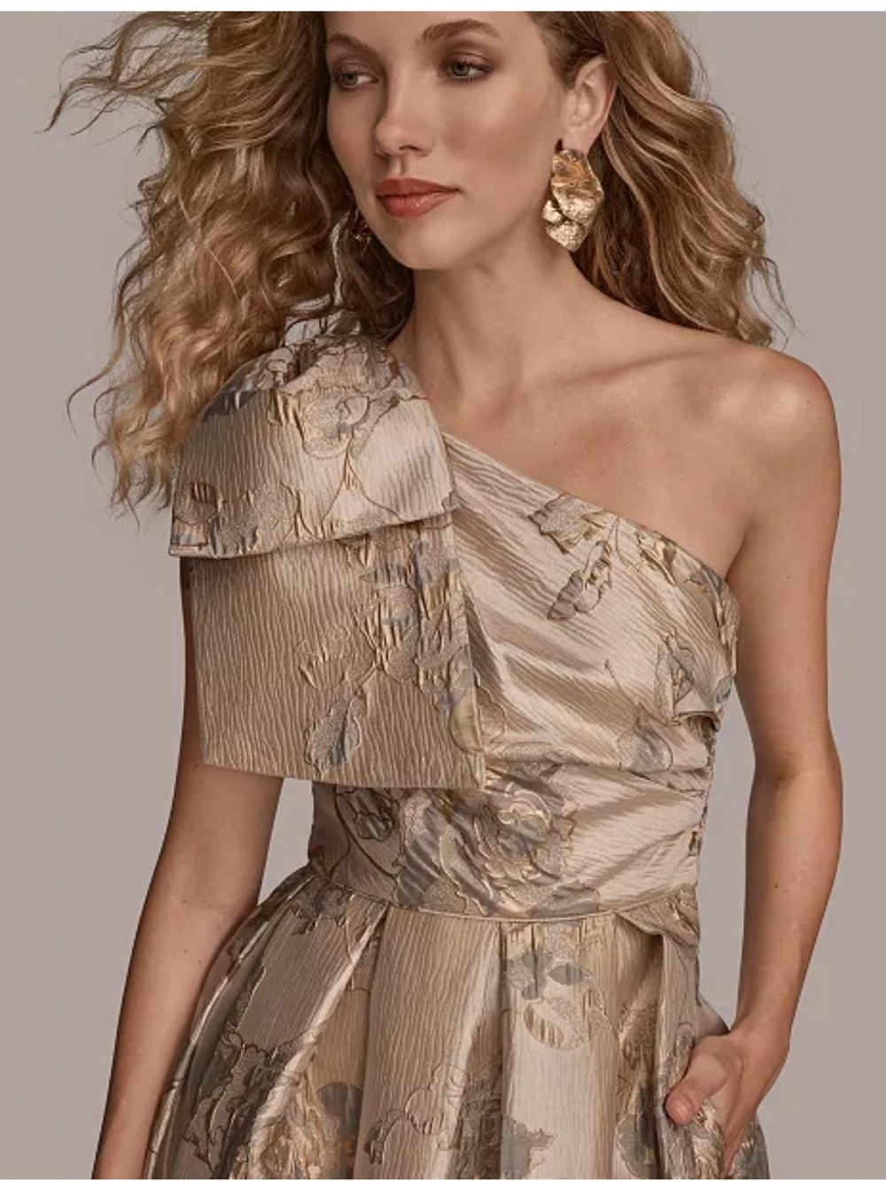 Donna Karan One-Shoulder Bow Ball Gown - Picture 2 of 10